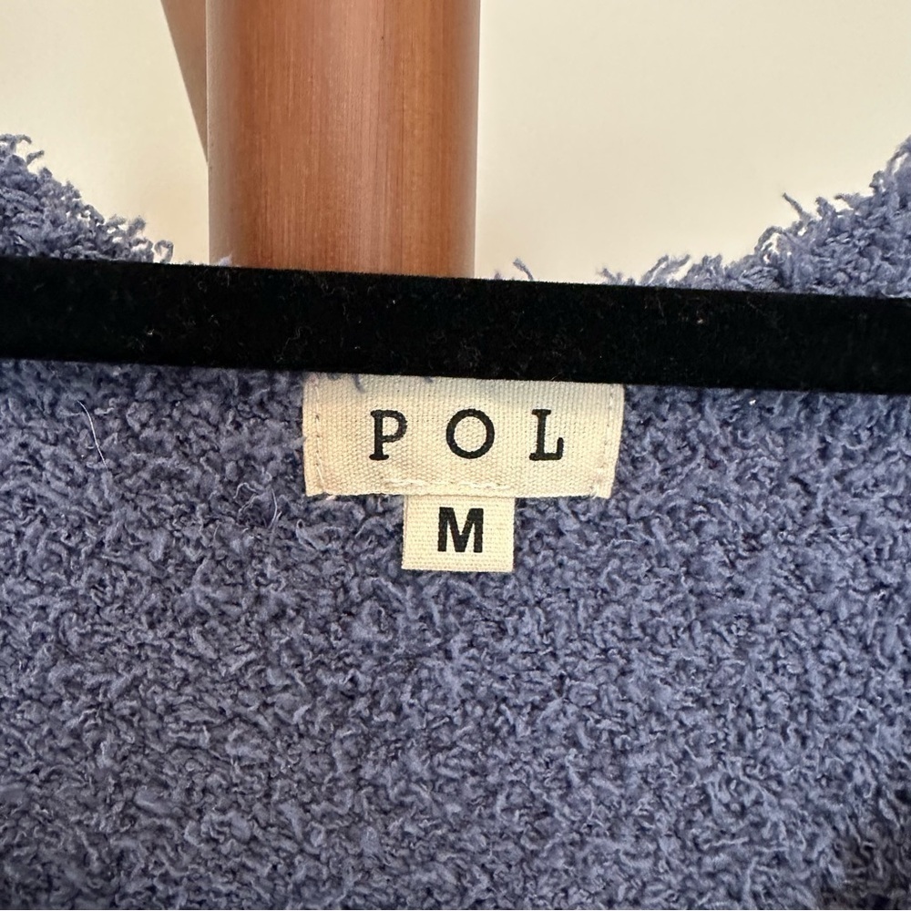 POL Fuzzy Racerback Bralette Crop Top Blue Size Medium - Picture 4 of 4